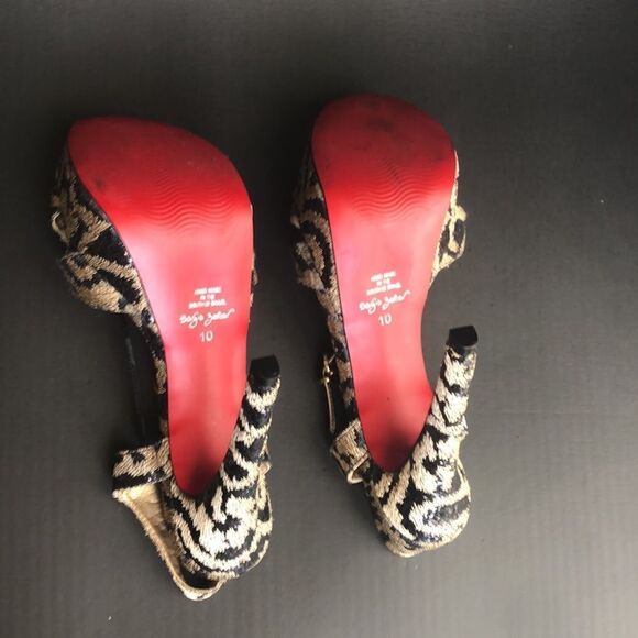 Sergio Zelcer Gorgeous Brazilian Designer Sequin Animal Print Heels - Picture 6 of 12